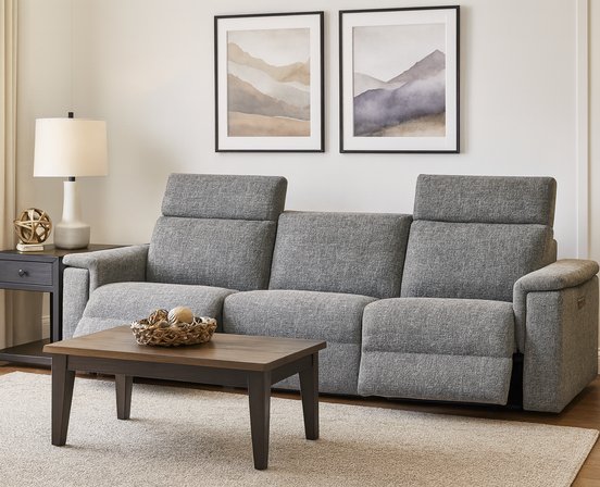 Sofa inclinable motorisé Zoe en tissu de Elran