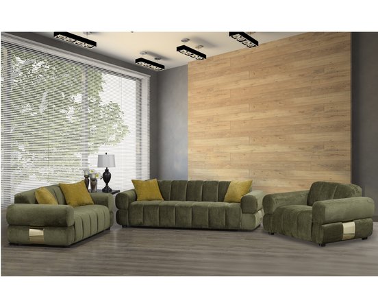 Fauteuil une place et demi stationnaire en tissu de Deco-Style