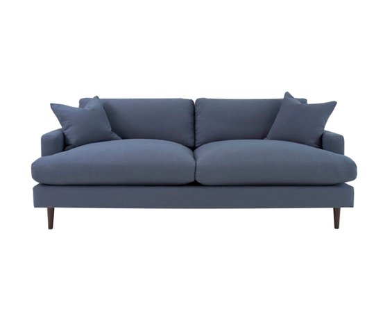 Sofa Fixe Martha en tissu bleu indigo