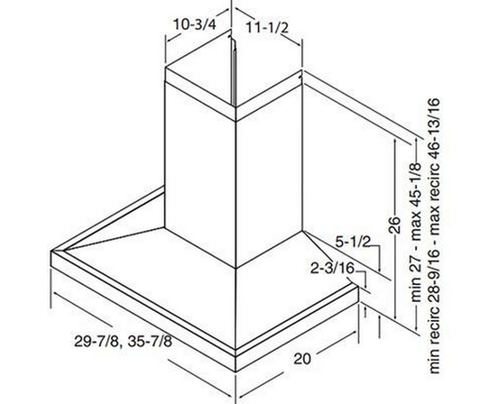 Hotte de cuisinière cheminée pyramid de 30 po Broan - EWS1306SS