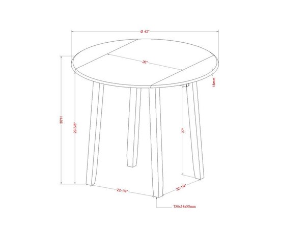 Table de salle à manger Conrad de Worldwide