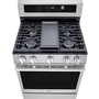 Cuisinière à gaz intelligente de 30 po avec fonction Air Fry LG - LRGN6325X
