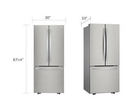 Réfrigérateur trois portes avec porte à deux battants amovible de 30 po., 21,8 pi³ avec technologie SmartDiagnosis™ LG - LRFNS2200S