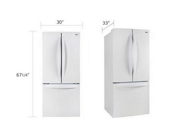 Réfrigérateur trois portes avec porte à deux battants amovible de 30 po., 21,8 pi³ avec technologie SmartDiagnosis™ LG - LRFNS2200W