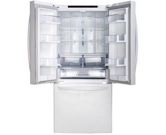 Réfrigérateur trois portes avec porte à deux battants amovible de 30 po., 21,8 pi³ avec technologie SmartDiagnosis™ LG - LRFNS2200W