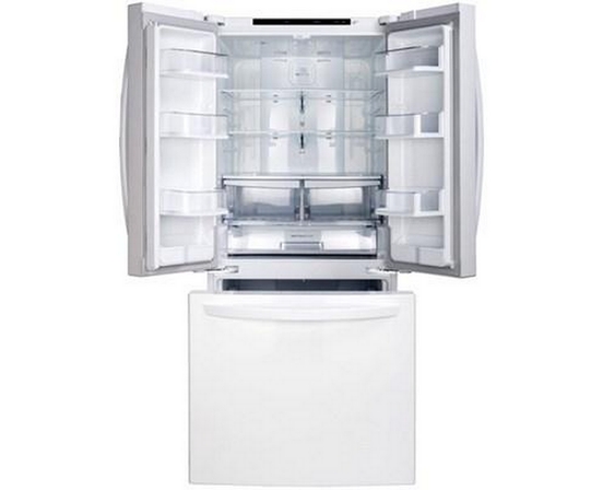 Réfrigérateur trois portes avec porte à deux battants amovible de 30 po., 21,8 pi³ avec technologie SmartDiagnosis™ LG - LRFNS2200W