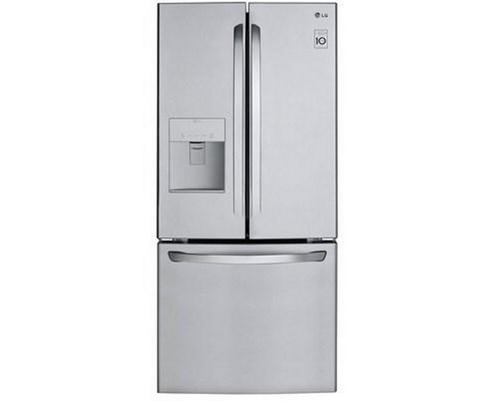Réfrigérateur trois portes avec porte à deux battants amovible de 30 po., 21,8 pi³ avec distributeur d'eau externe LG - LRFWS2200S