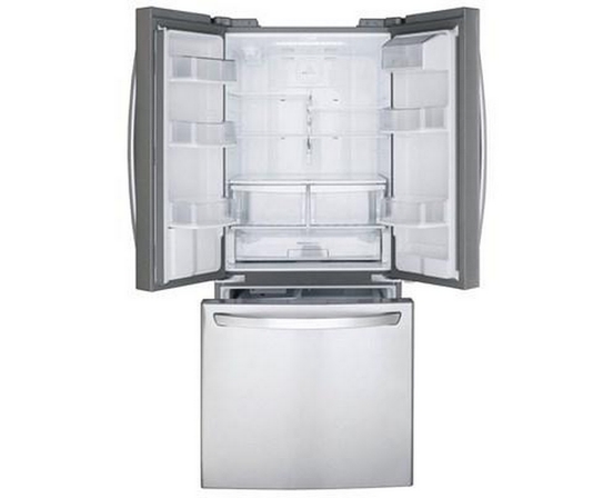 Réfrigérateur trois portes avec porte à deux battants amovible de 30 po., 21,8 pi³ avec distributeur d'eau externe LG - LRFWS2200S