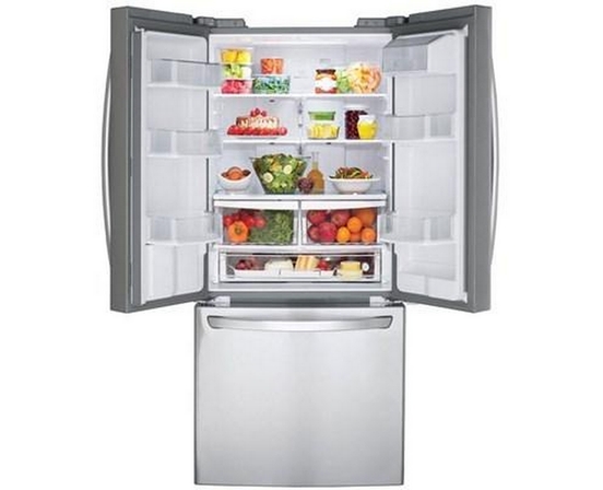 Réfrigérateur trois portes avec porte à deux battants amovible de 30 po., 21,8 pi³ avec distributeur d'eau externe LG - LRFWS2200S