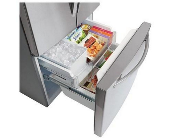 Réfrigérateur trois portes avec porte à deux battants amovible de 30 po., 21,8 pi³ avec distributeur d'eau externe LG - LRFWS2200S
