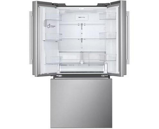 Réfrigérateur trois portes avec porte à deux battants autoportant de 33 po, 25 pi³. avec distributeur d'eau et de glaçons LG - LF25H6330S