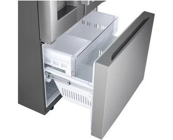 Réfrigérateur trois portes avec porte à deux battants autoportant de 33 po, 25 pi³. avec distributeur d'eau et de glaçons LG - LF25H6330S