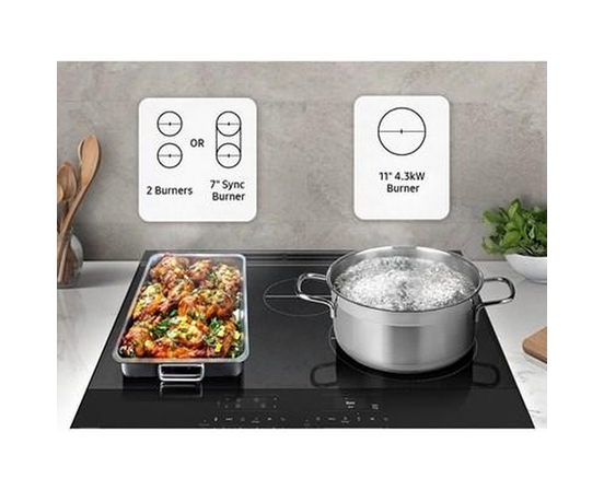 Cuisinière à induction Smart Bespoke de 6,3 pi³ Samsung - NSI6DG9300SR/AC