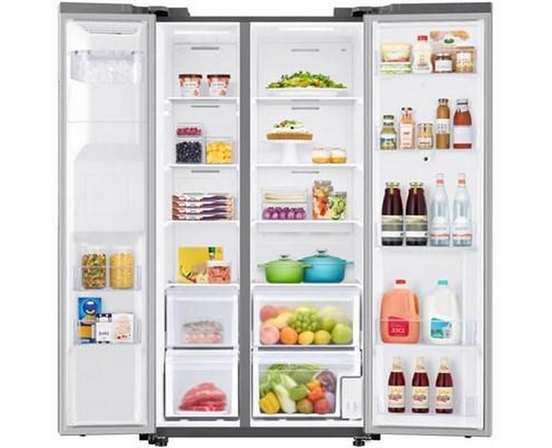 Réfrigérateur côte-à-côte à profondeur de comptoir de 36 po., 21,5 pi³ avec Family Hub™ Samsung - RS22T5561SR/AC