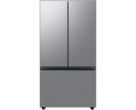 Réfrigérateur trois portes avec porte à deux battants Bespoke de 36 po., 30 pi³ avec machine à glaçon double Samsung - RF30BB6200QLAA