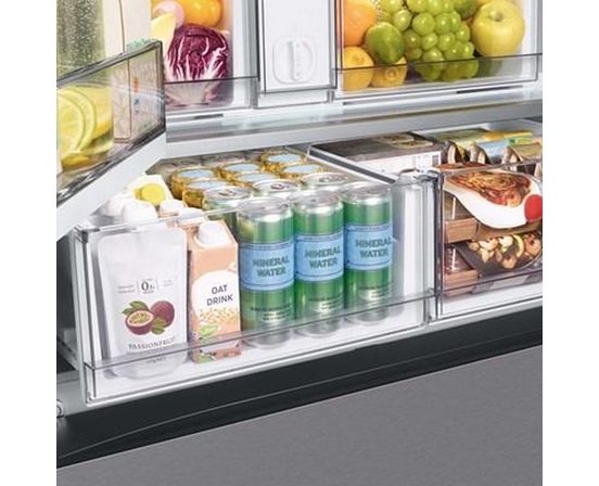 Réfrigérateur trois portes avec porte à deux battants Bespoke, à profondeur de comptoir de 36 po., 24 pi³ avec machine à glaçons double Samsung - RF24BB6600QLAA
