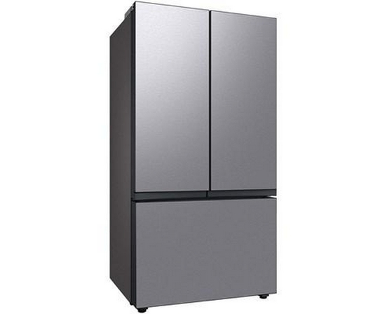 Réfrigérateur trois portes avec porte à deux battants Bespoke de 36 po., 30 pi³ avec machine à glaçons double Samsung - RF30BB6600QLAA
