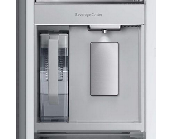 Réfrigérateur trois portes avec porte à deux battants Bespoke de 36 po., 30 pi³ avec machine à glaçons double Samsung - RF30BB6600QLAA