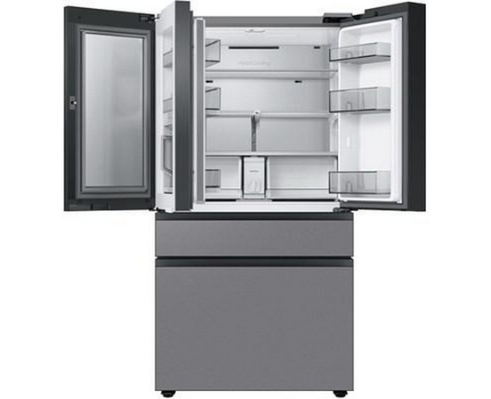 Réfrigérateur quatre portes avec porte à deux battants à profondeur de comptoir Bespoke de 36 po., 23 pi³ avec machine à glaçons double Samsung - RF23BB8600QLAA