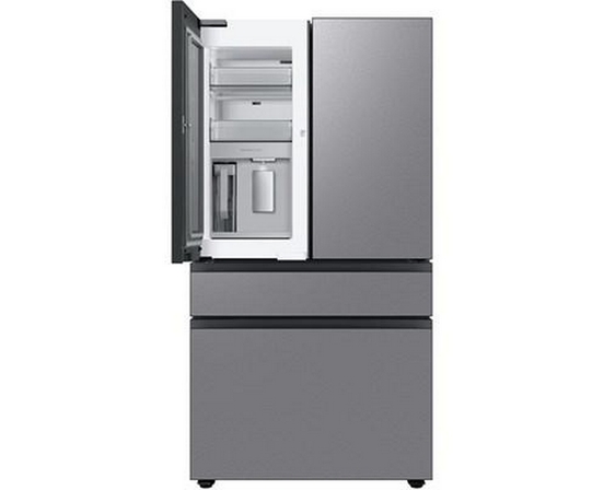 Réfrigérateur quatre portes avec porte à deux battants à profondeur de comptoir Bespoke de 36 po., 23 pi³ avec machine à glaçons double Samsung - RF23BB8600QLAA