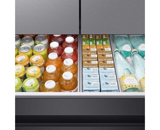 Réfrigérateur quatre portes avec porte à deux battants Bespoke de 36 po., 28.8 pi³ avec machine à glaçons double Samsung - RF29BB8600QLAA