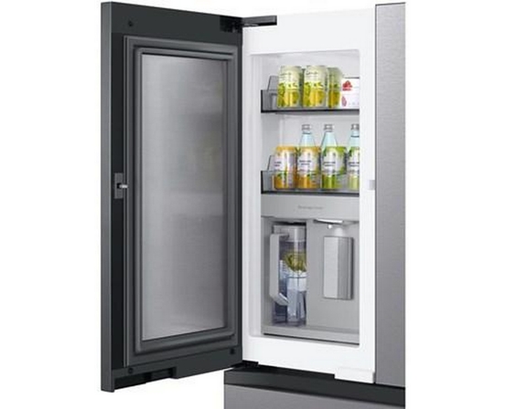 Réfrigérateur quatre portes avec porte à deux battants Bespoke de 36 po., 28.8 pi³ avec machine à glaçons double Samsung - RF29BB8600QLAA