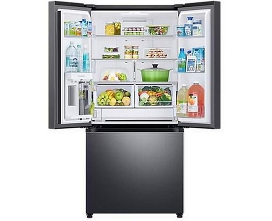 Réfrigérateur trois portes avec porte à deux battants de 33 po, 24,5 pi³. avec Beverage Center™ et pichet d’eau à remplissage automatique Samsung - RF25C5551SG/AA