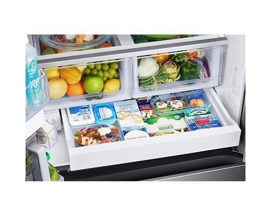 Réfrigérateur trois portes avec porte à deux battants de 33 po, 24,5 pi³. avec Beverage Center™ et pichet d’eau à remplissage automatique Samsung - RF25C5551SG/AA