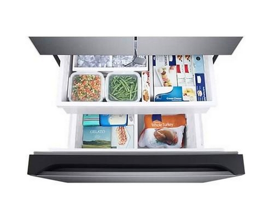 Réfrigérateur trois portes avec porte à deux battants de 33 po, 24,5 pi³. avec Beverage Center™ et pichet d’eau à remplissage automatique Samsung - RF25C5551SG/AA