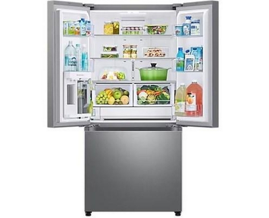 Réfrigérateur trois portes avec porte à deux battants de 33 po, 24,5 pi³. avec Beverage Center™ et pichet d’eau à remplissage automatique Samsung - RF25C5551SR/AA
