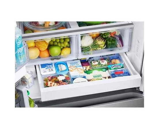 Réfrigérateur trois portes avec porte à deux battants de 33 po, 24,5 pi³. avec Beverage Center™ et pichet d’eau à remplissage automatique Samsung - RF25C5551SR/AA