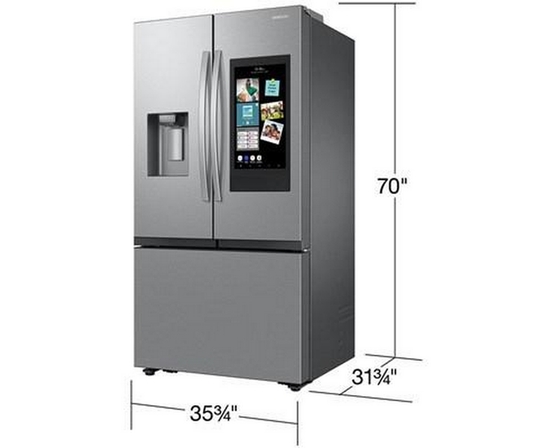 Réfrigérateur trois portes avec porte à deux battants à profondeur de comptoir de 36 po, 25 pi³. avec Family Hub™ Samsung - RF27CG5900SRAC