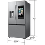 Réfrigérateur trois portes avec porte à deux battants à profondeur de comptoir de 36 po, 25 pi³. avec Family Hub™ Samsung - RF27CG5900SRAC