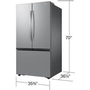 Réfrigérateur trois portes avec porte à deux battants de 36 po, 32 pi³. avec machine à glaçons double Samsung - RF32CG5100SRAA