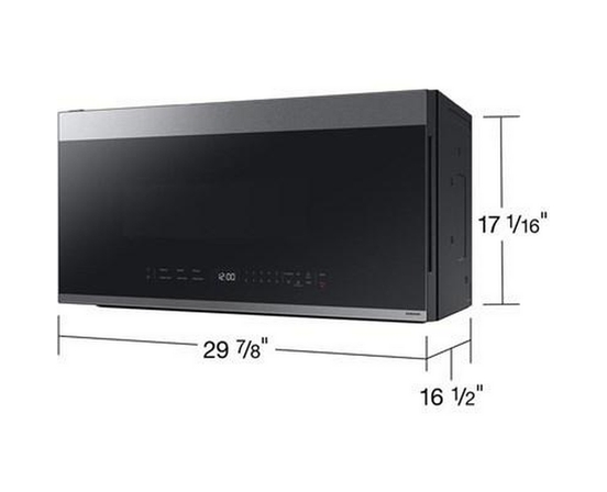 Four à micro-ondes à hotte intégrée Smart Bespoke de 30 po, 2,1 pi³ Samsung - ME21DG6500SR/AC