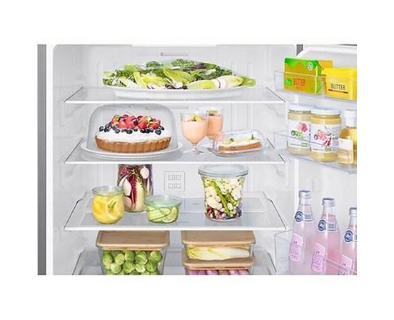 Réfrigérateur à congélateur inférieur à profondeur de comptoir de 28 po, 15 pi³. avec mode d’économie d’énergie intelligent SmartThings AI Samsung - RB15DG6000SRAA