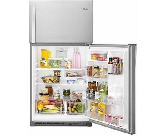 Réfrigérateur à congélateur supérieur amovible de 33 po, 21.3 pi³ avec bac  Flexi-Slide™ Whirlpool - WRT541SZDM