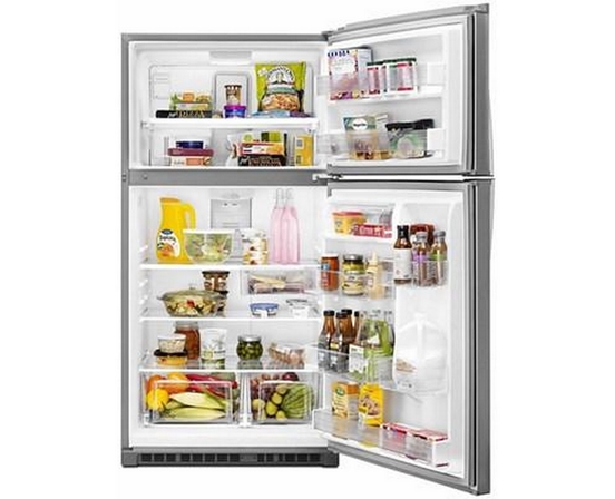 Réfrigérateur à congélateur supérieur amovible de 33 po, 21.3 pi³ avec bac  Flexi-Slide™ Whirlpool - WRT541SZDM