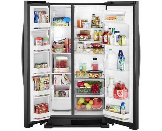 Réfrigérateur côte-à-côte amovible de 33 po, 21.7 pi³ avec dégivrage intelligent Whirlpool - WRS312SNHB