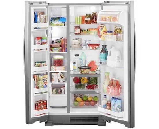 Réfrigérateur côte-à-côte amovible de 33 po, 21.7 pi³ avec dégivrage intelligent Whirlpool - WRS312SNHM