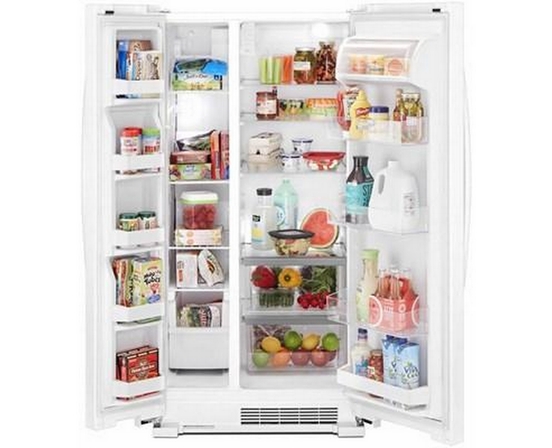 Réfrigérateur côte-à-côte amovible de 33 po, 21.7 pi³ avec dégivrage intelligent Whirlpool - WRS312SNHW
