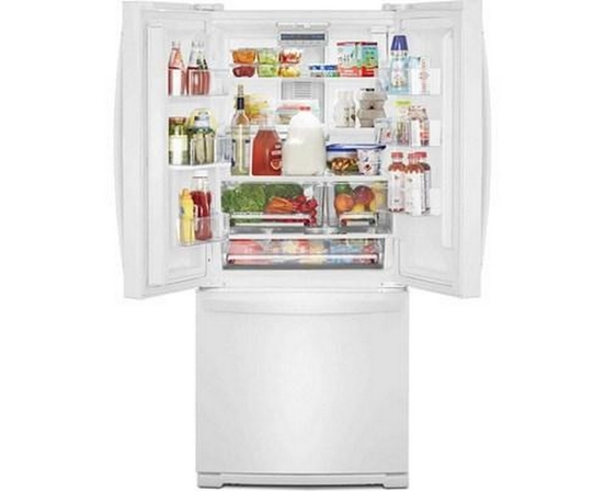 Réfrigérateur trois portes avec porte à deux battants amovible de 30 po 19,68 pi³ avec filtre à air FreshFlow™ Whirlpool - WRF560SFHW