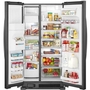 Réfrigérateur côte-à-côte de 36 po, 24,5 pi³ amovible avec distributeur externe de glaçons et d'eau avec filtration d'eau  EveryDrop™ Whirlpool - WRS335SDHB