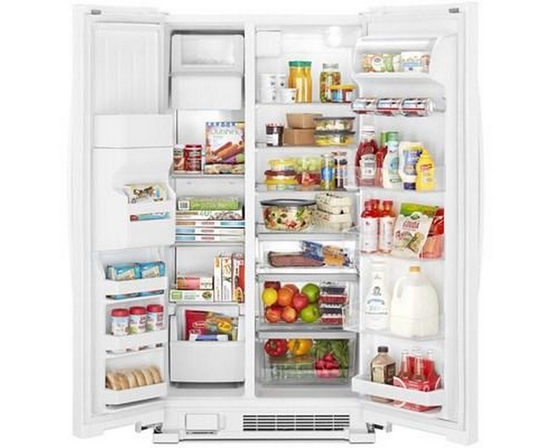 Réfrigérateur côte-à-côte amovible de 36 po, 24,5 pi³ avec distributeur externe de glaçons et eau avec filtration d'eau EveryDrop™ Whirlpool - WRS555SIHZ