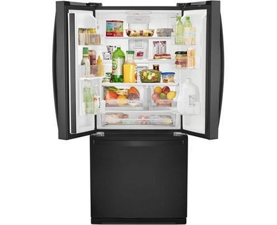 Réfrigérateur trois portes avec porte à deux battants amovible de 30 po, 19,7 pi³. avec distributeur externe d'eau avec filtration EveryDrop® Whirlpool - WRF560SEHB