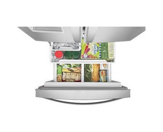 Réfrigérateur trois portes avec porte à deux battants amovible de 30 po, 19,7 pi³. avec distributeur externe d'eau avec filtration EveryDrop® Whirlpool - WRF560SEHZ