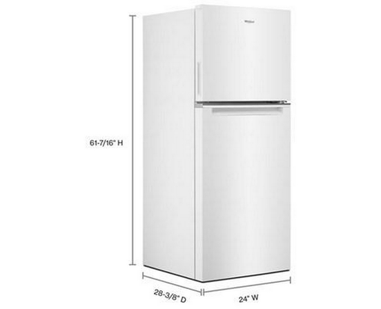 Réfrigérateur à congélateur supérieur à profondeur de comptoir de 24 po., 11,6 pi³ avec dégivrage automatique Whirlpool - WRT112CZJW