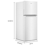 Réfrigérateur à congélateur supérieur à profondeur de comptoir de 24 po., 11,6 pi³ avec dégivrage automatique Whirlpool - WRT112CZJW