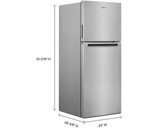 Réfrigérateur à congélateur supérieur à profondeur de comptoir de 24 po., 11,6 pi³ avec dégivrage automatique Whirlpool - WRT112CZJZ