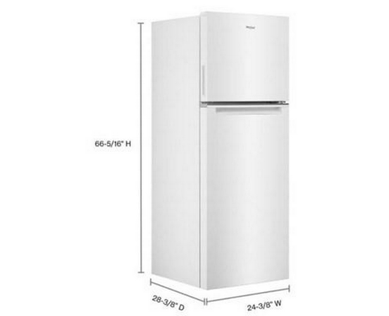 Réfrigérateur à congélateur supérieur amovible de 24 po., 12.9 pi³ Whirlpool - WRT313CZLW